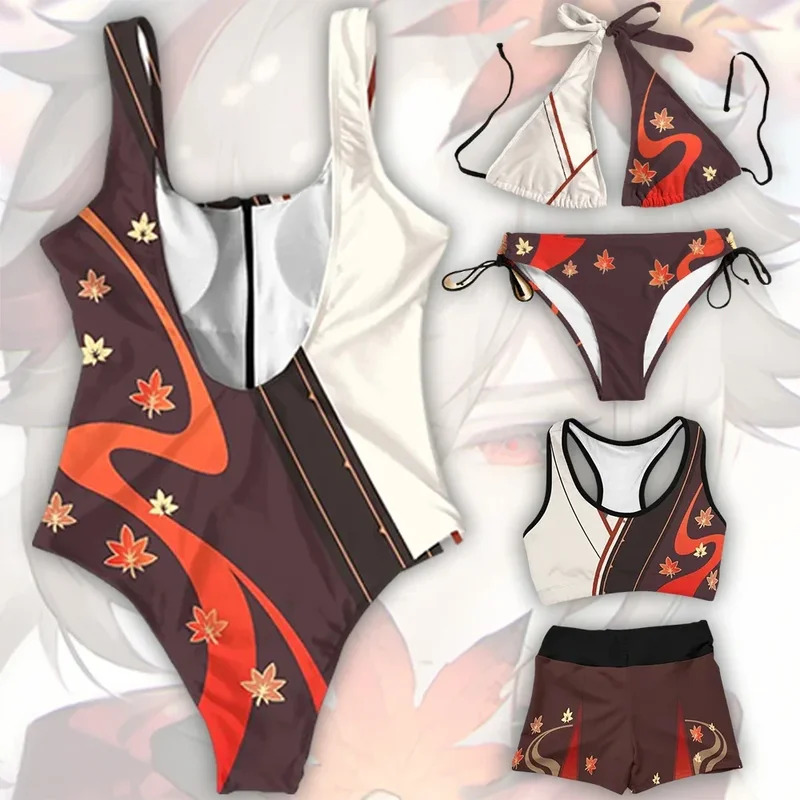 Anime Cosplay Bikini - 2023 Anime Kaedehara Kazuha Swimsuit Cute