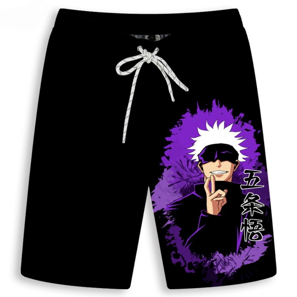 Anime Cosplay Naruto - Men's Gojo Satoru Printed Shorts Man