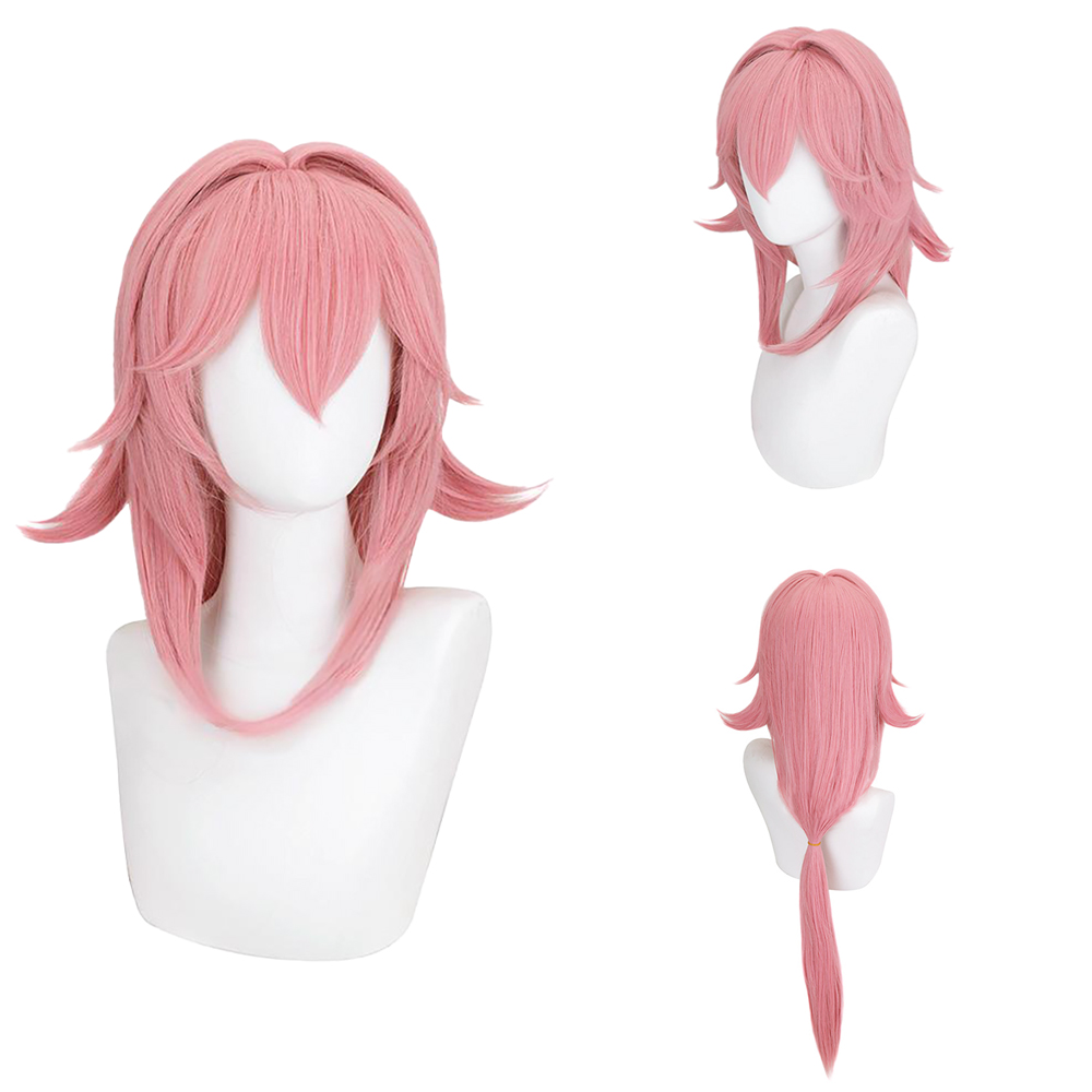 Yae Miko Cos Wig Pink Natural  - Anime Cosplay Photo ulasan dan harga