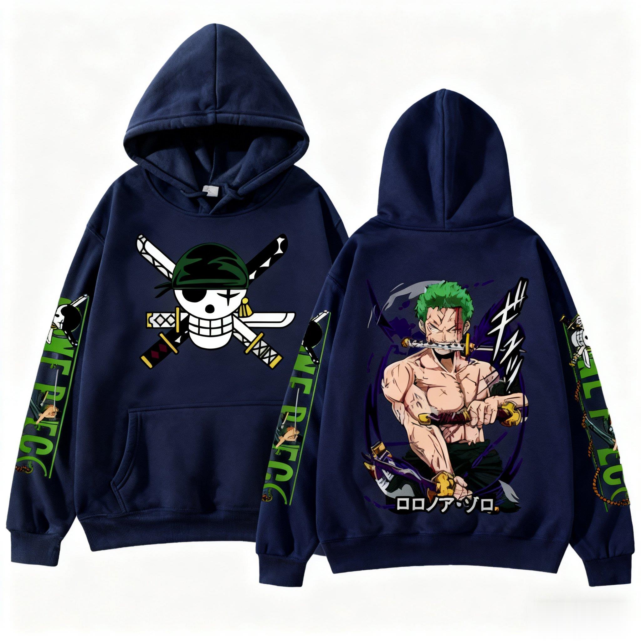 One Piece Zoro Anime Hoodie Sw - Anime Cosplay Shop ulasan dan harga