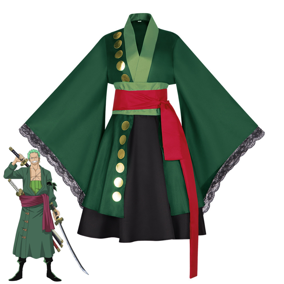 XqAnime Roronoa Zoro Cosplay C - Anime Zoro Cosplay Female ulasan dan harga