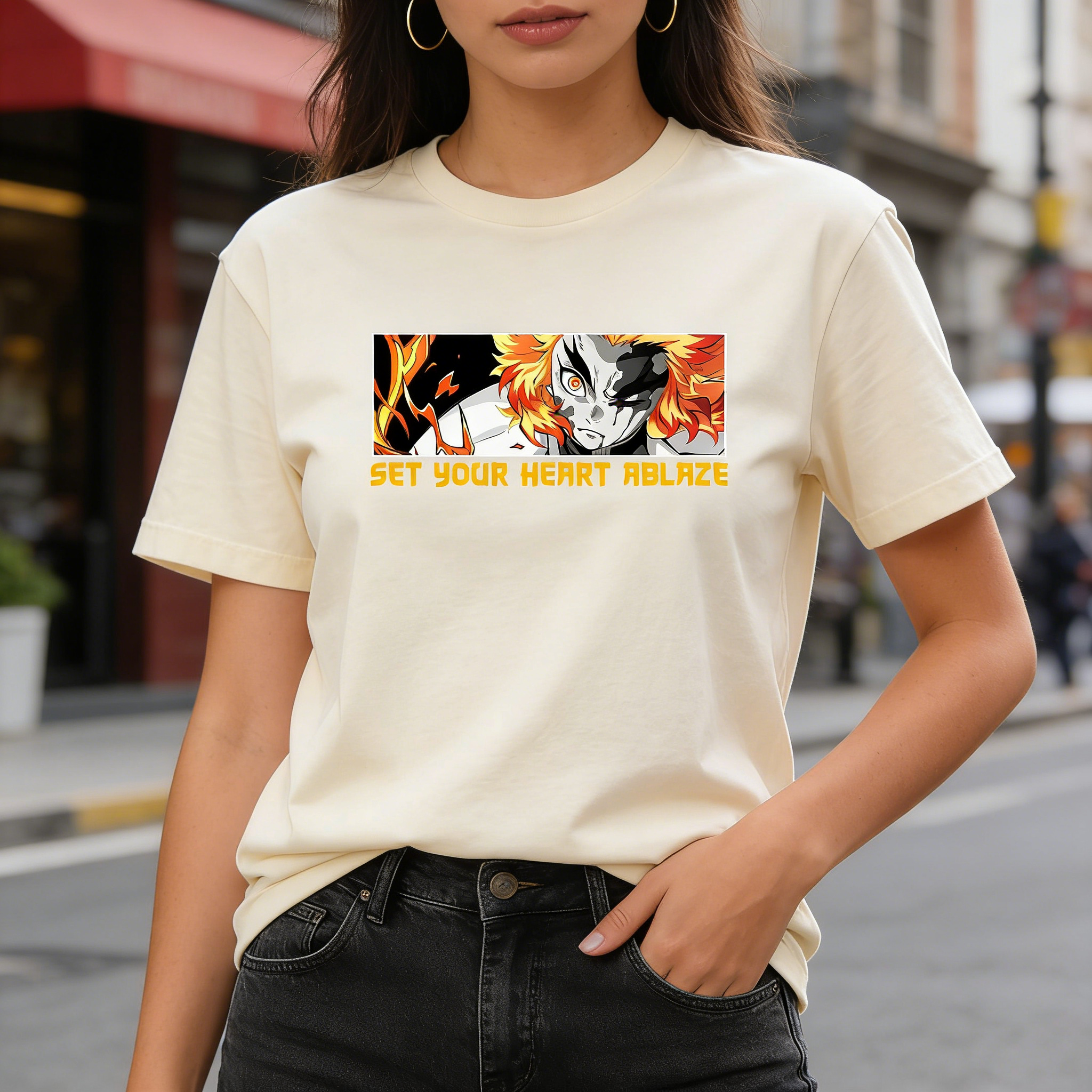 Men's Demon Slayer Rengoku T-S - Anime Cosplay Quotes ulasan dan harga