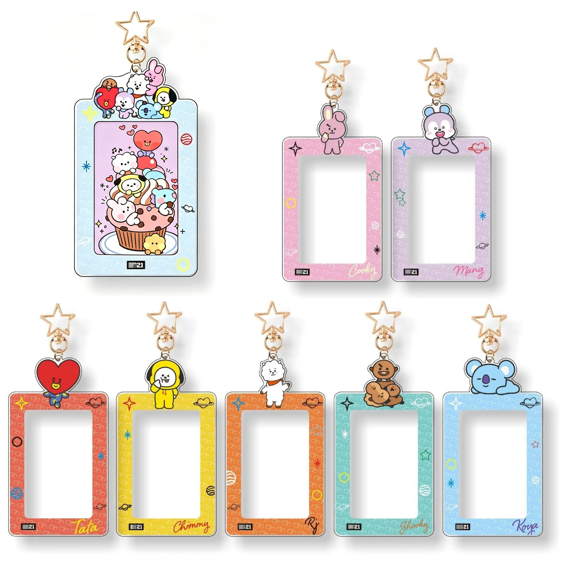 Kawaii BT21 Card Holder Keycha - Anime Cosplay Photo ulasan dan harga