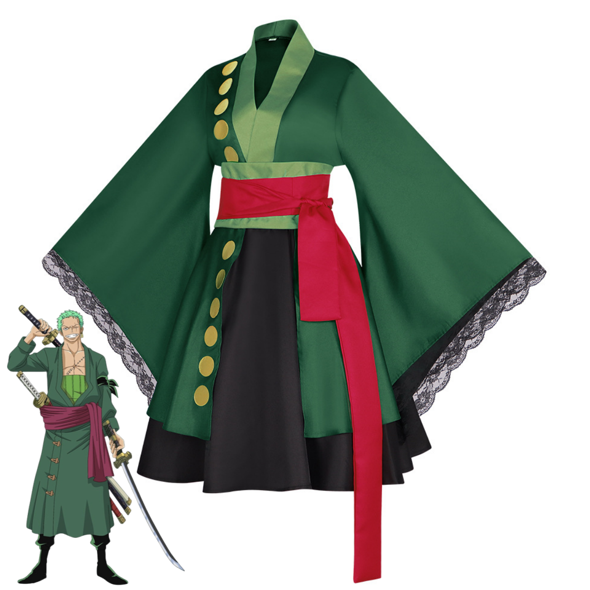 Anime Roronoa Zoro Cosplay Cos - Anime Zoro Cosplay Female ulasan dan harga