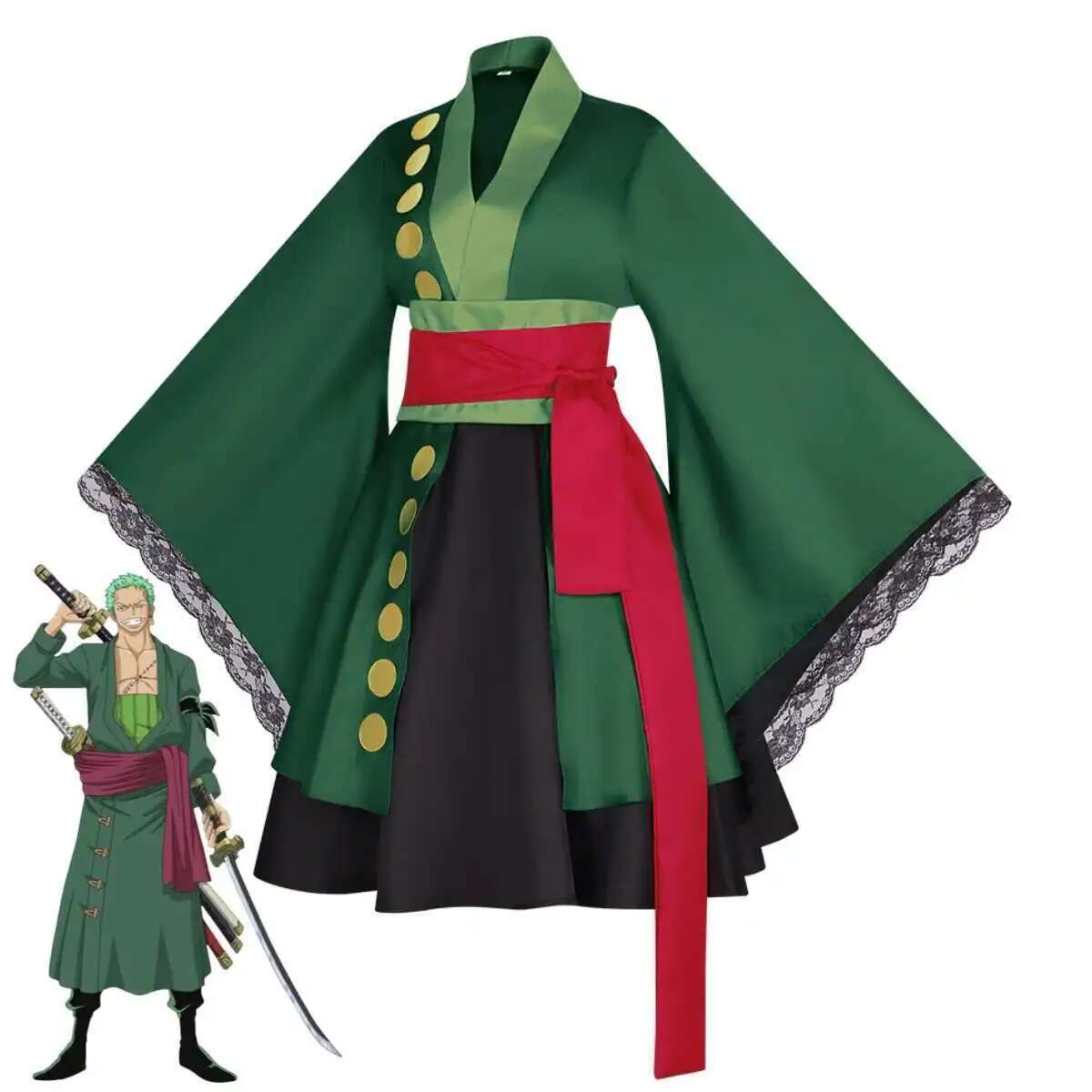 Anime Roronoa Zoro Cosplay Cos - Anime Zoro Cosplay Female ulasan dan harga