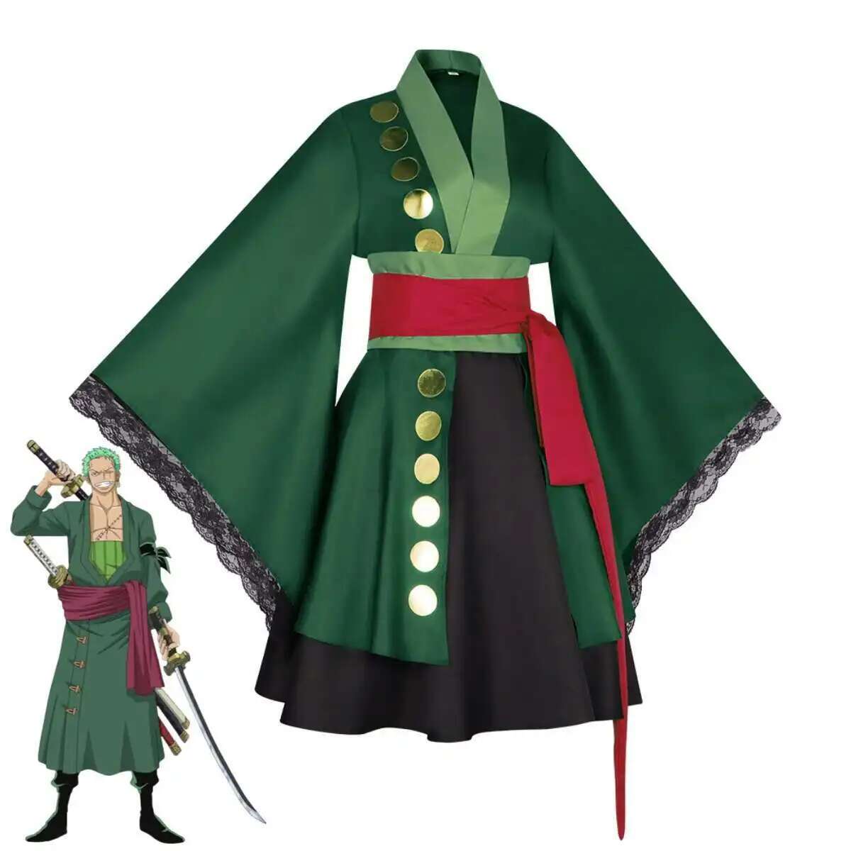 Anime Roronoa Zoro Cosplay Cos - Anime Zoro Cosplay Female ulasan dan harga